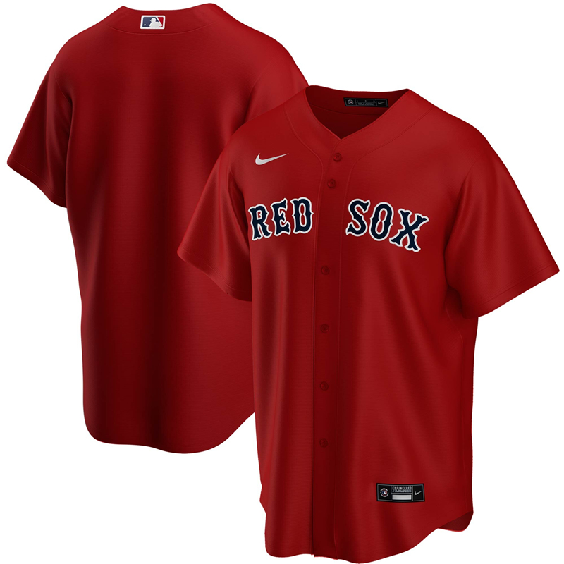 2020 MLB Men Boston Red Sox Nike Red Alternate 2020 Replica Jersey 1